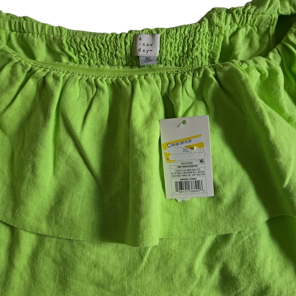 a new day Lime Ruffled Blouse - Picture 3 of 5